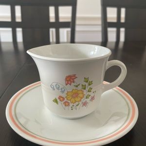 Corelle Spring Meadow Creamer and Saucer